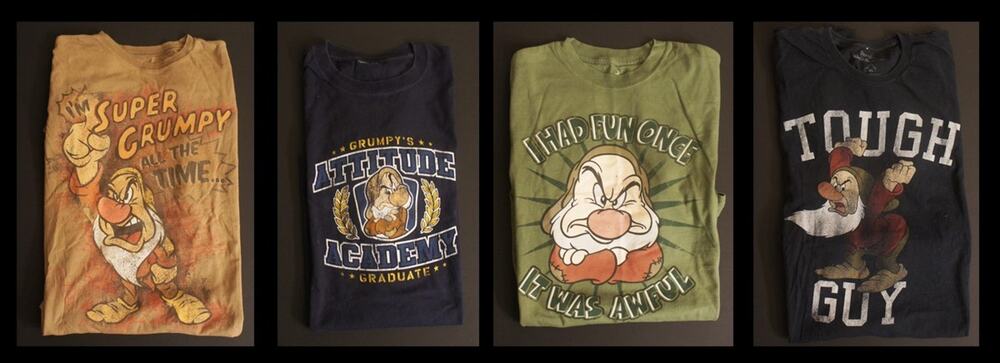 Lot of 4 Men's Vintage Grumpy T-Shirts from Walt Disney World (Snow White) Sz XL